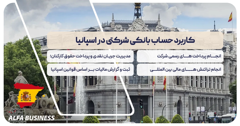 کاربرد حساب بانکی شرکتی در اسپانیا