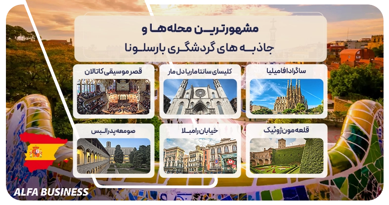مشهورترین محله‌ها و جاذبه های گردشگری بارسلونا